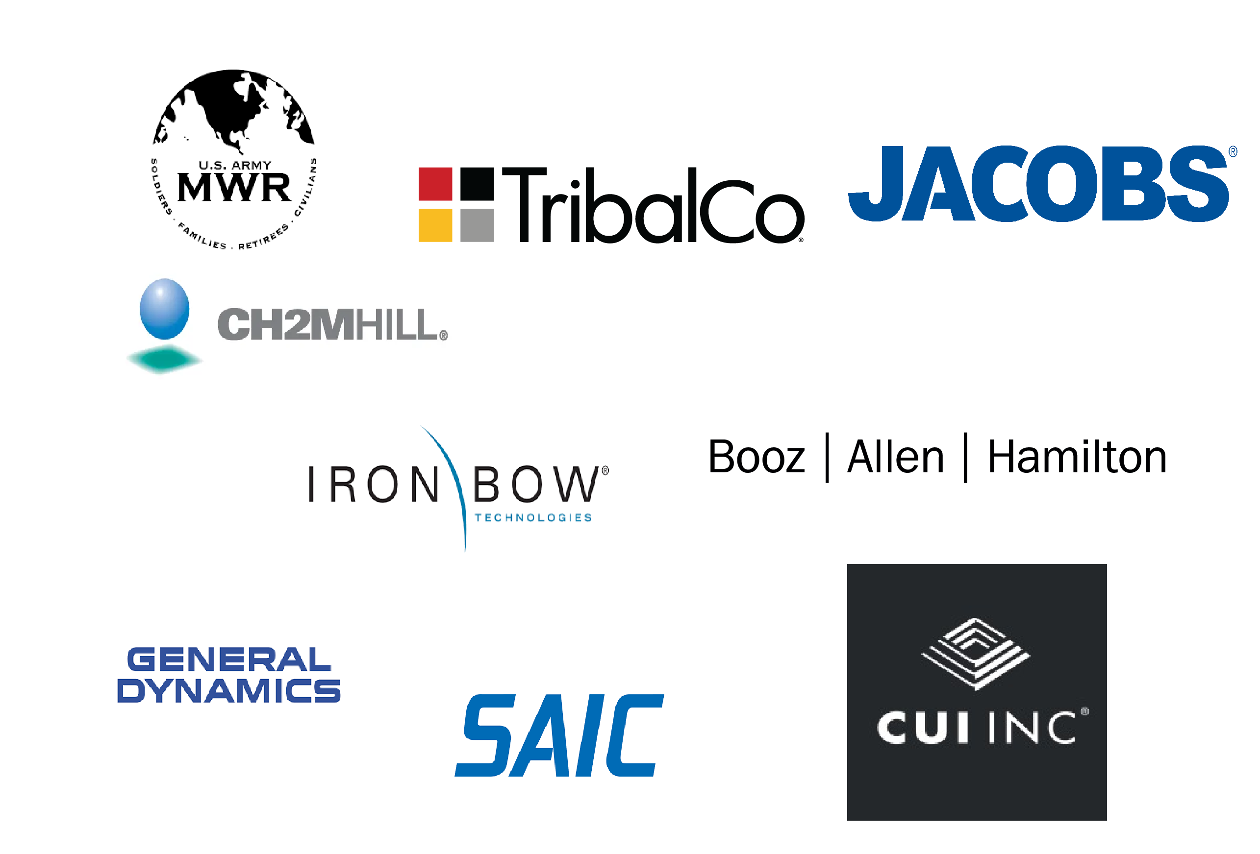Overseas customers including Tribal, CH2MHill, Iron Bow, Northrop Grumman and General Dynamics
